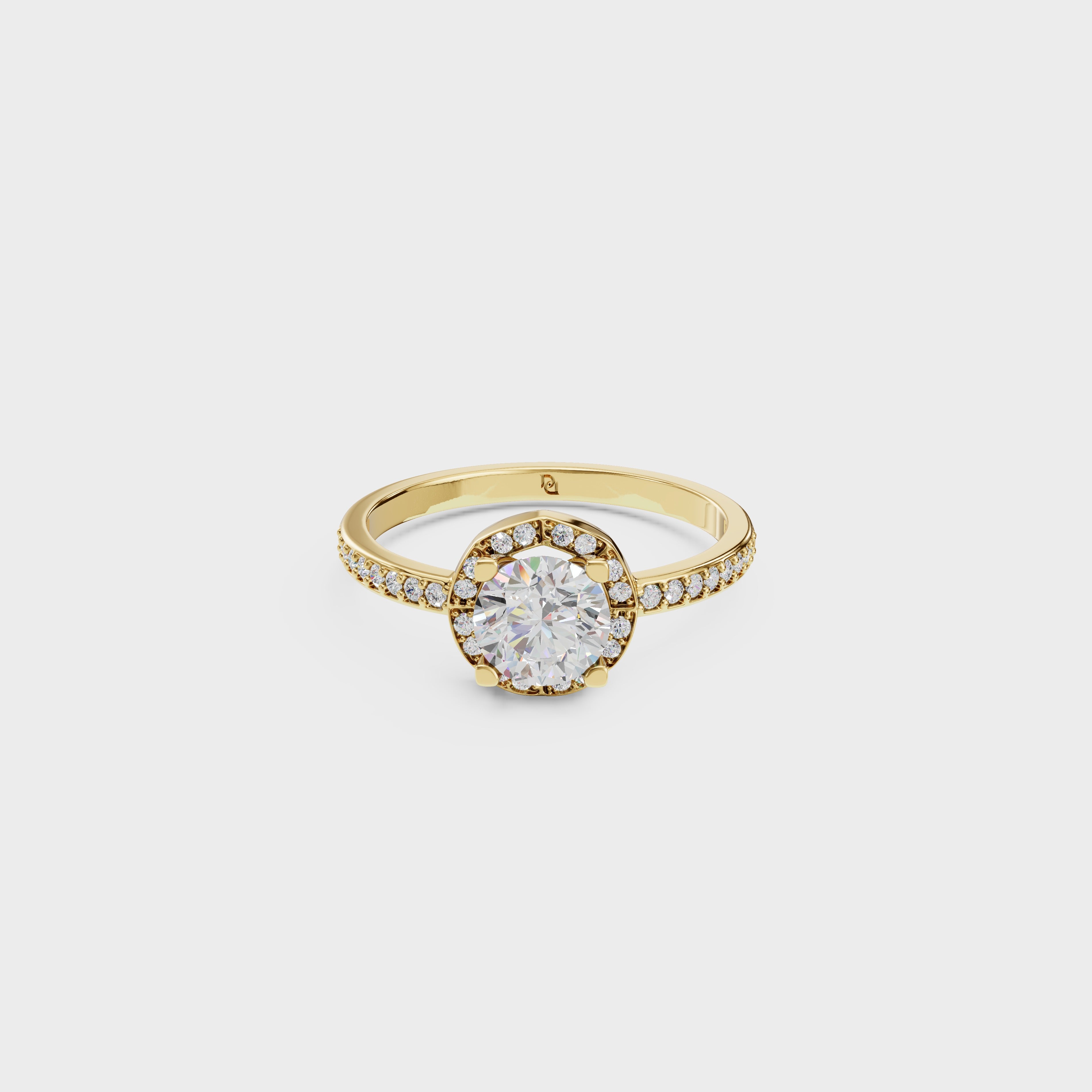 Round Cut Engagement Ring with Channel Set Band