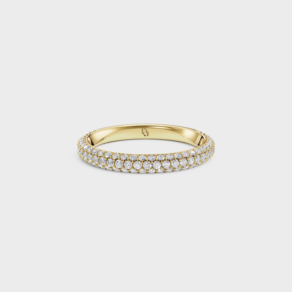 Multi-Row Pave Diamond Wedding Band