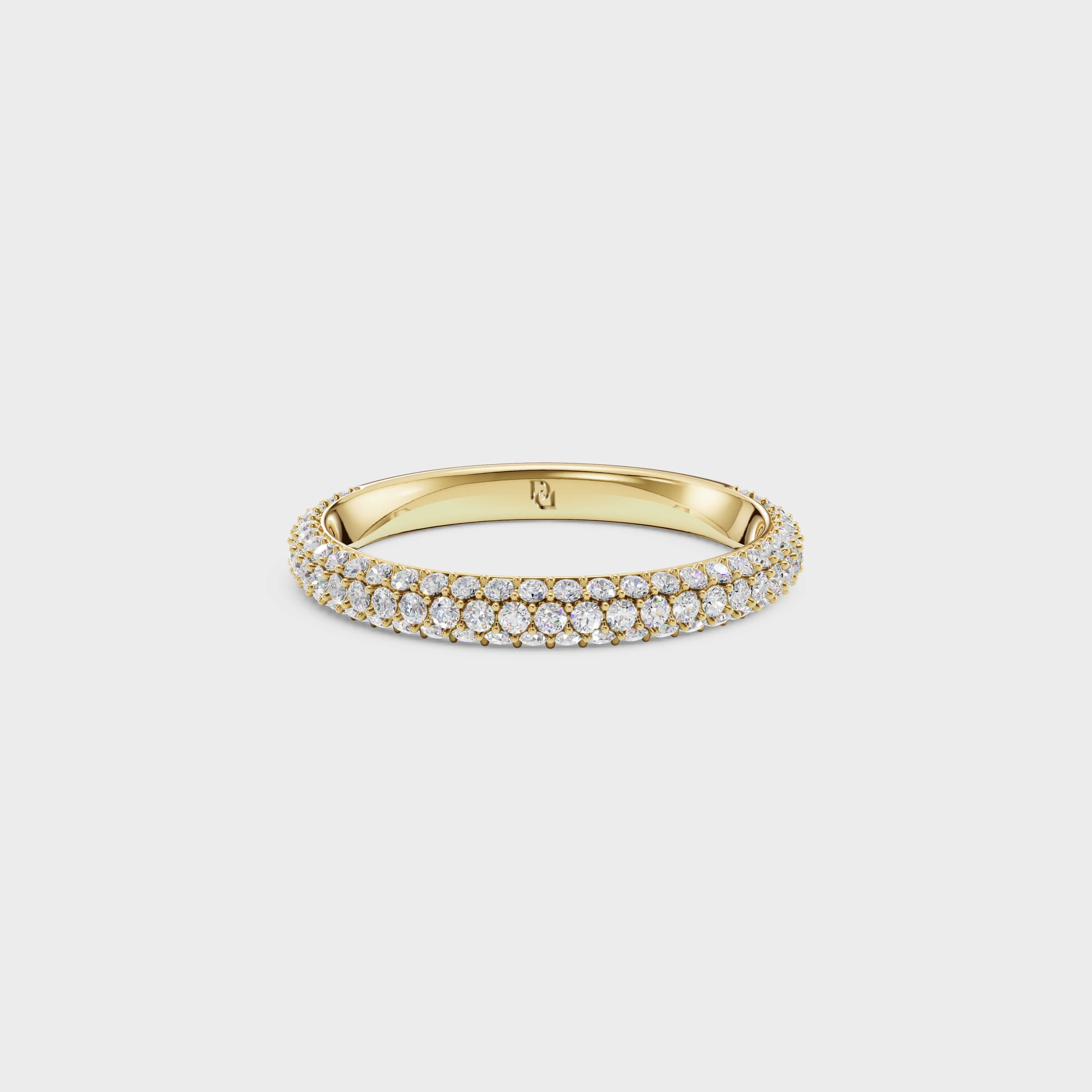 Multi-Row Pave Diamond Wedding Band