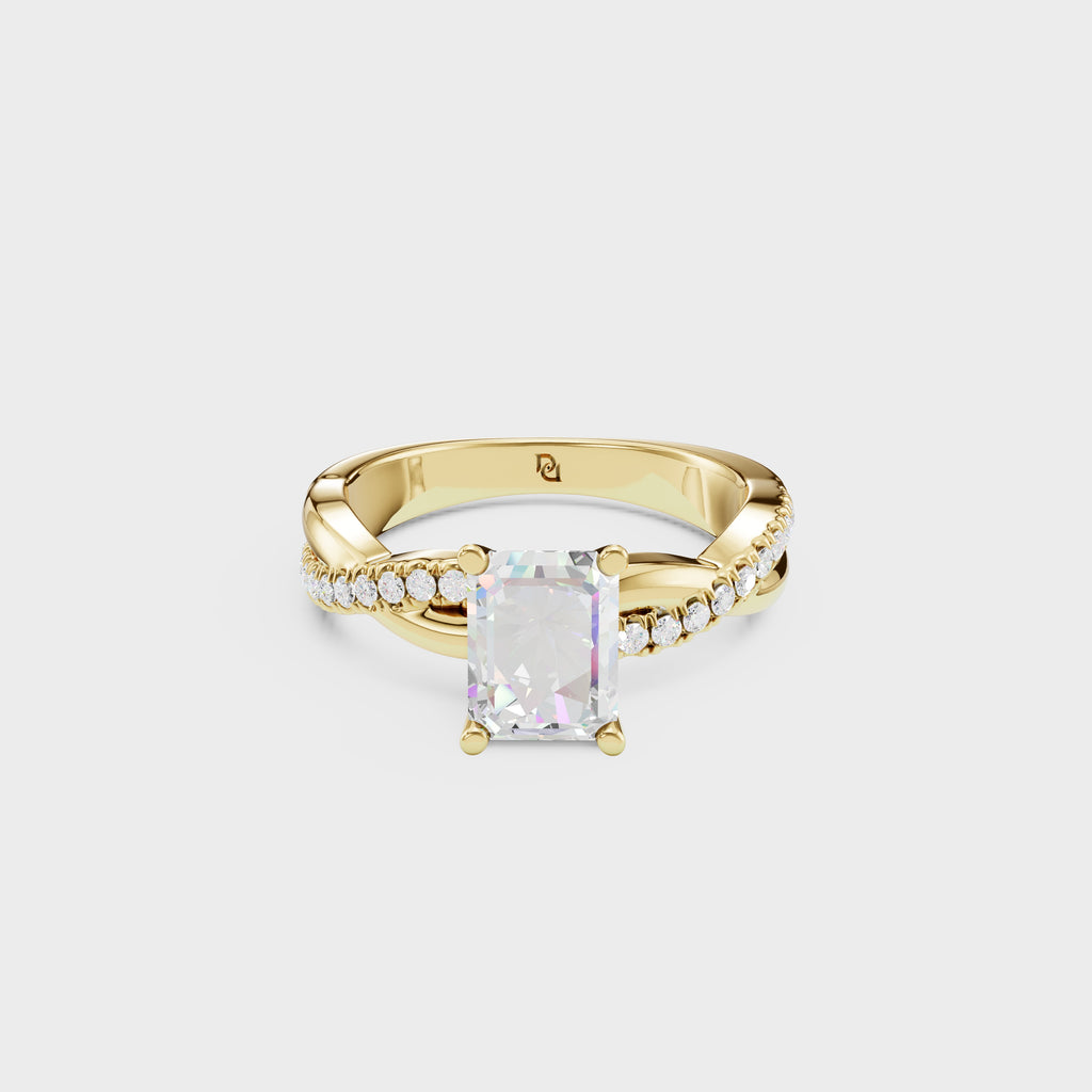 1.50ct Emerald Cut Eternity Twist Ring