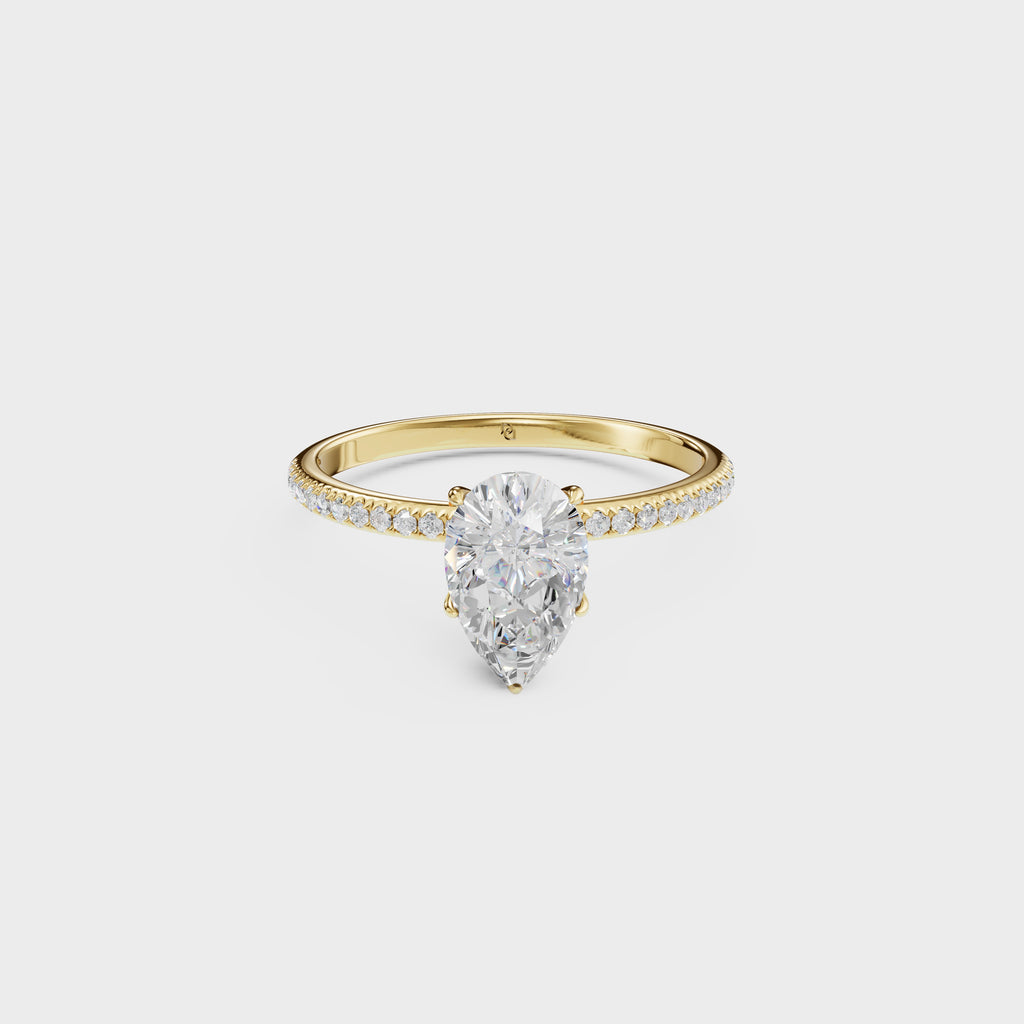 Solitaire Elegance Pear Ring
