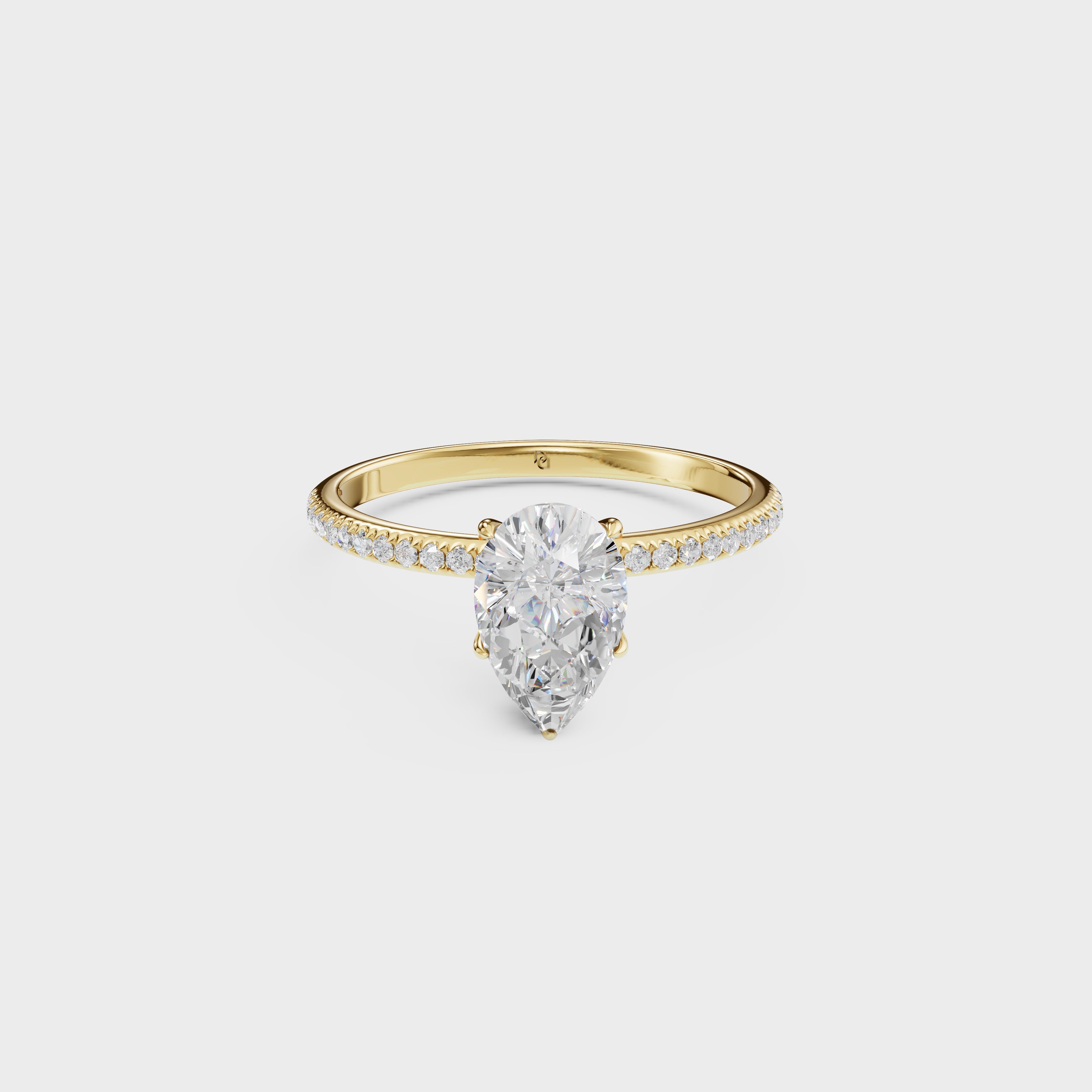 Solitaire Elegance Pear Ring