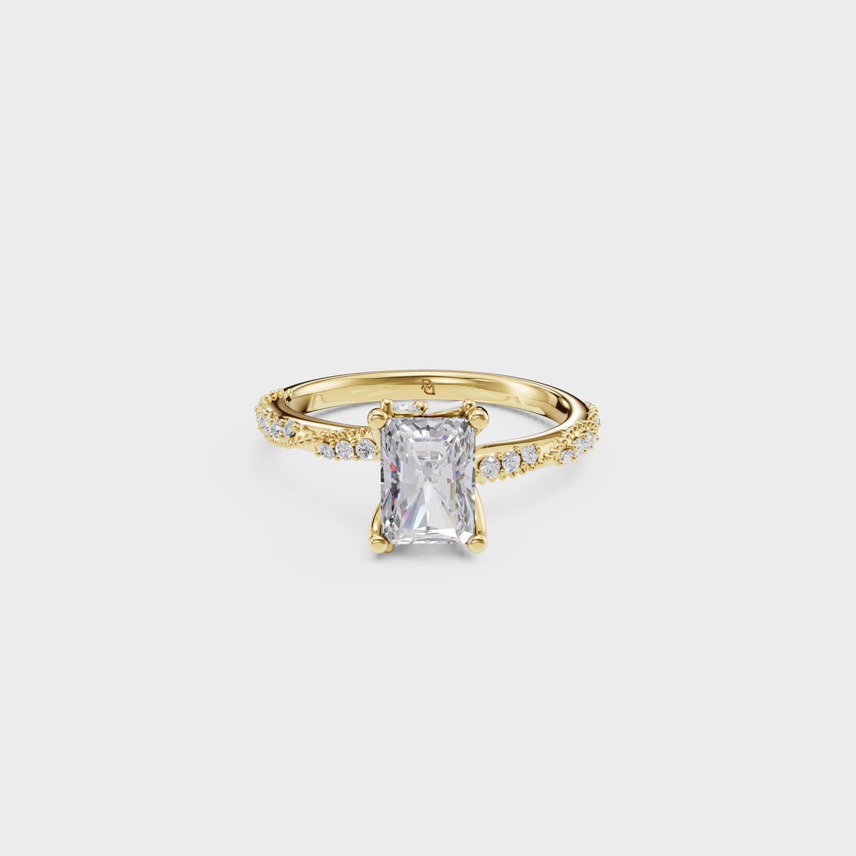 Elegant 1.30ct Radiant Cathedral Style Ring