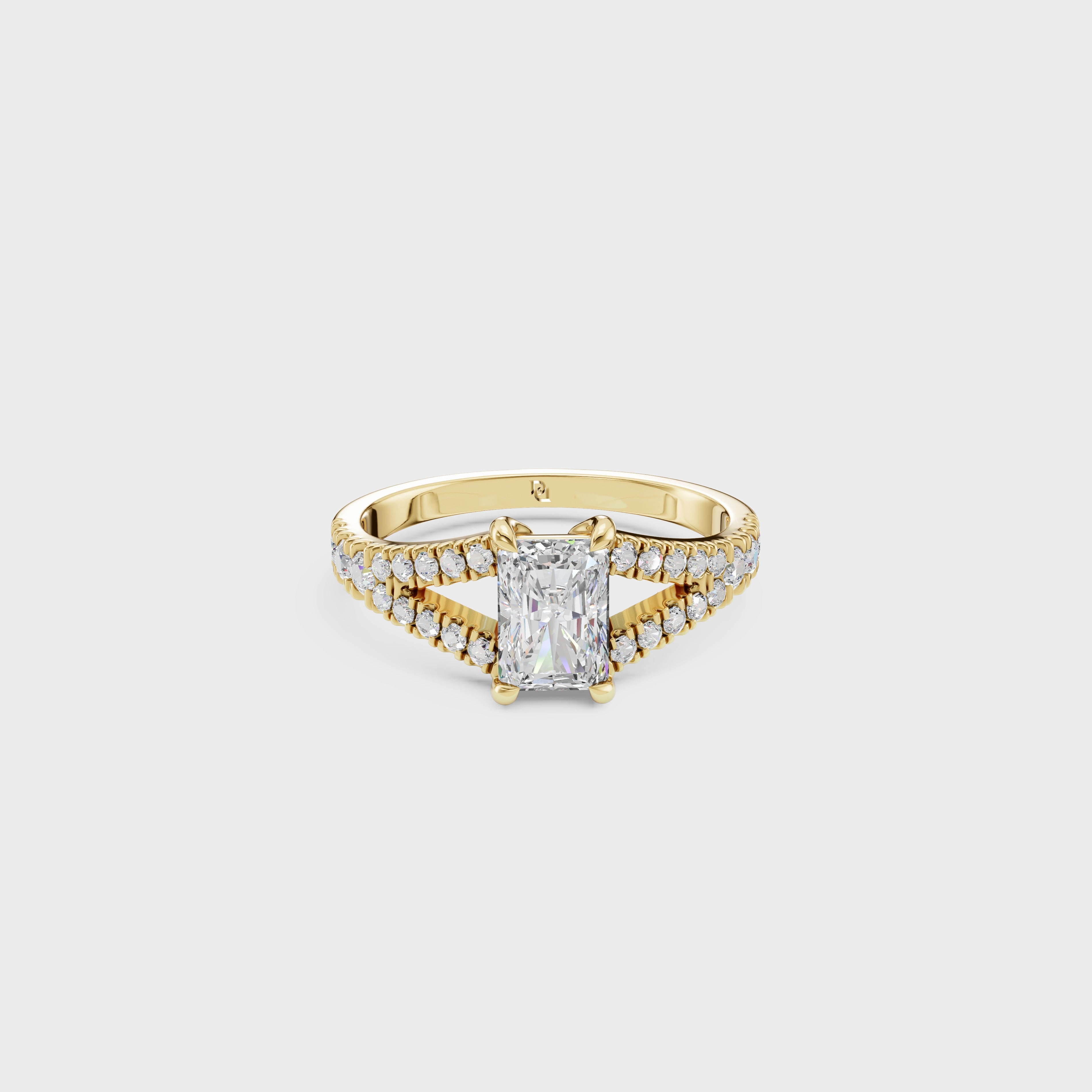 Radiant Cut Double Band Engagement Ring