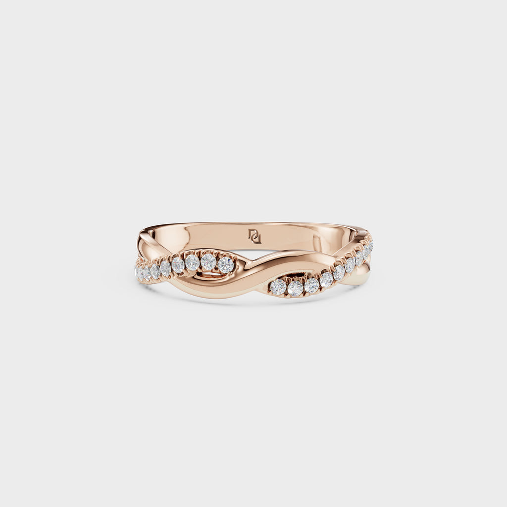 Glimmering Diamond Twist Ring