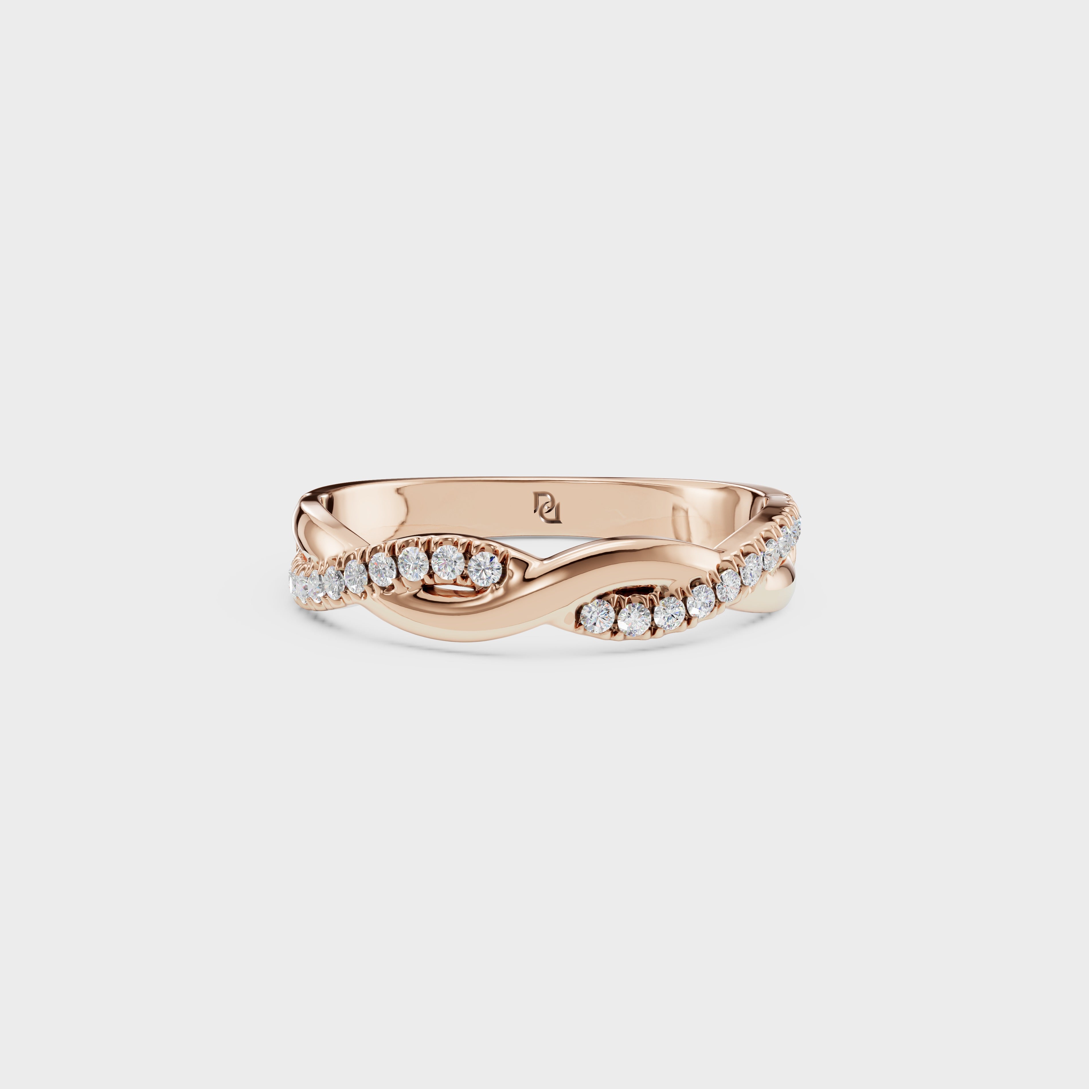 Glimmering Diamond Twist Ring