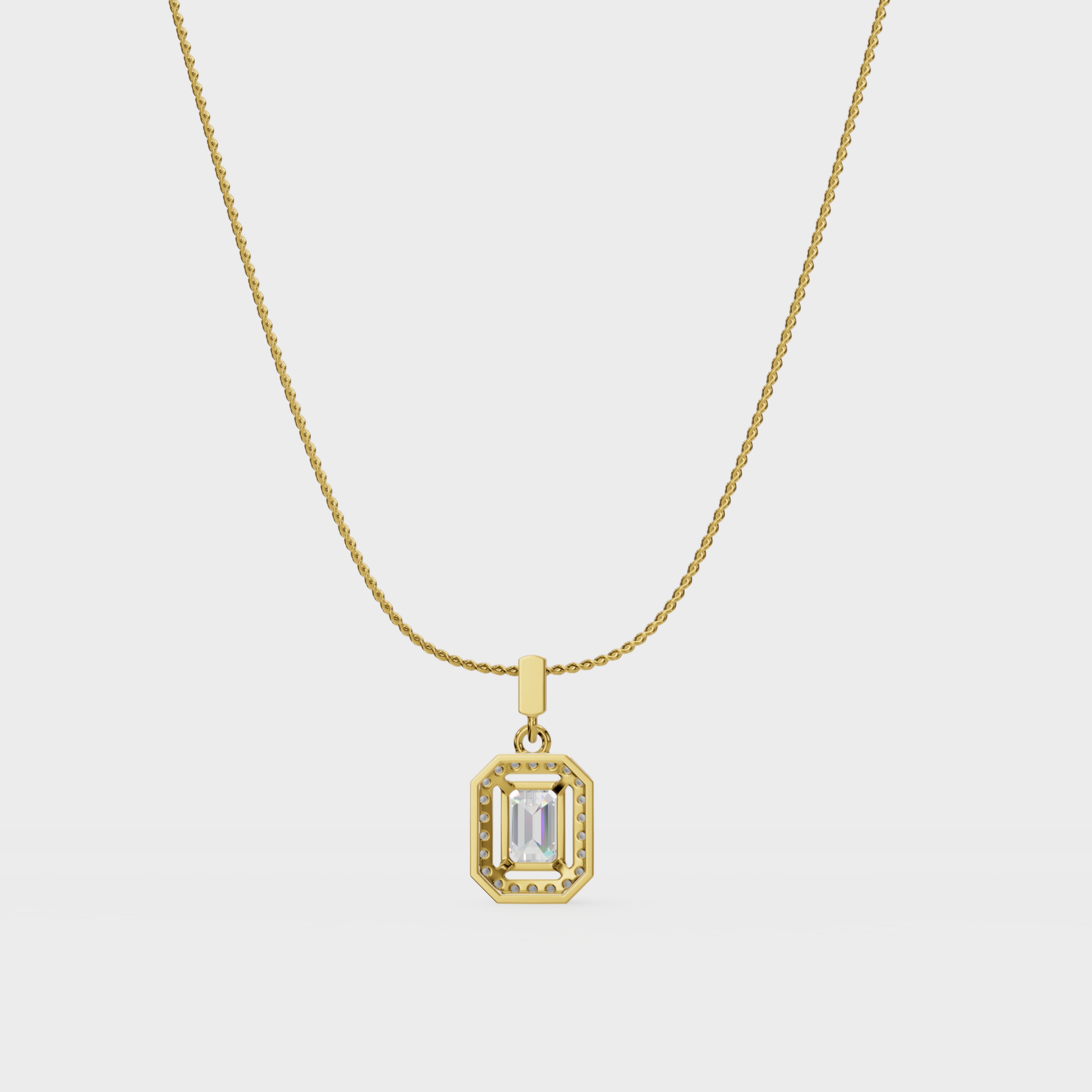 Luxe 1ct Emerald Cut Pendant