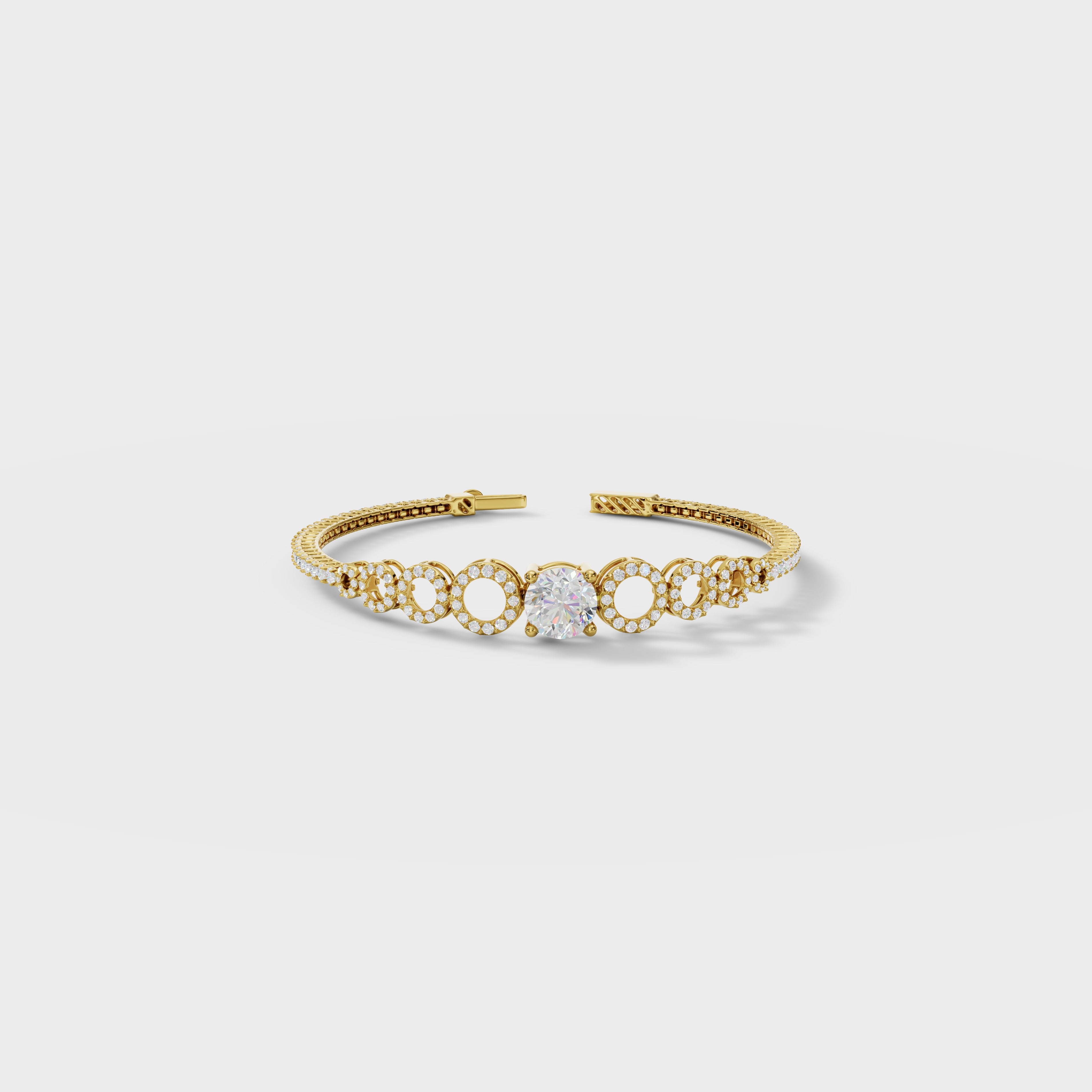 Halo Circle Solitaire Bracelet