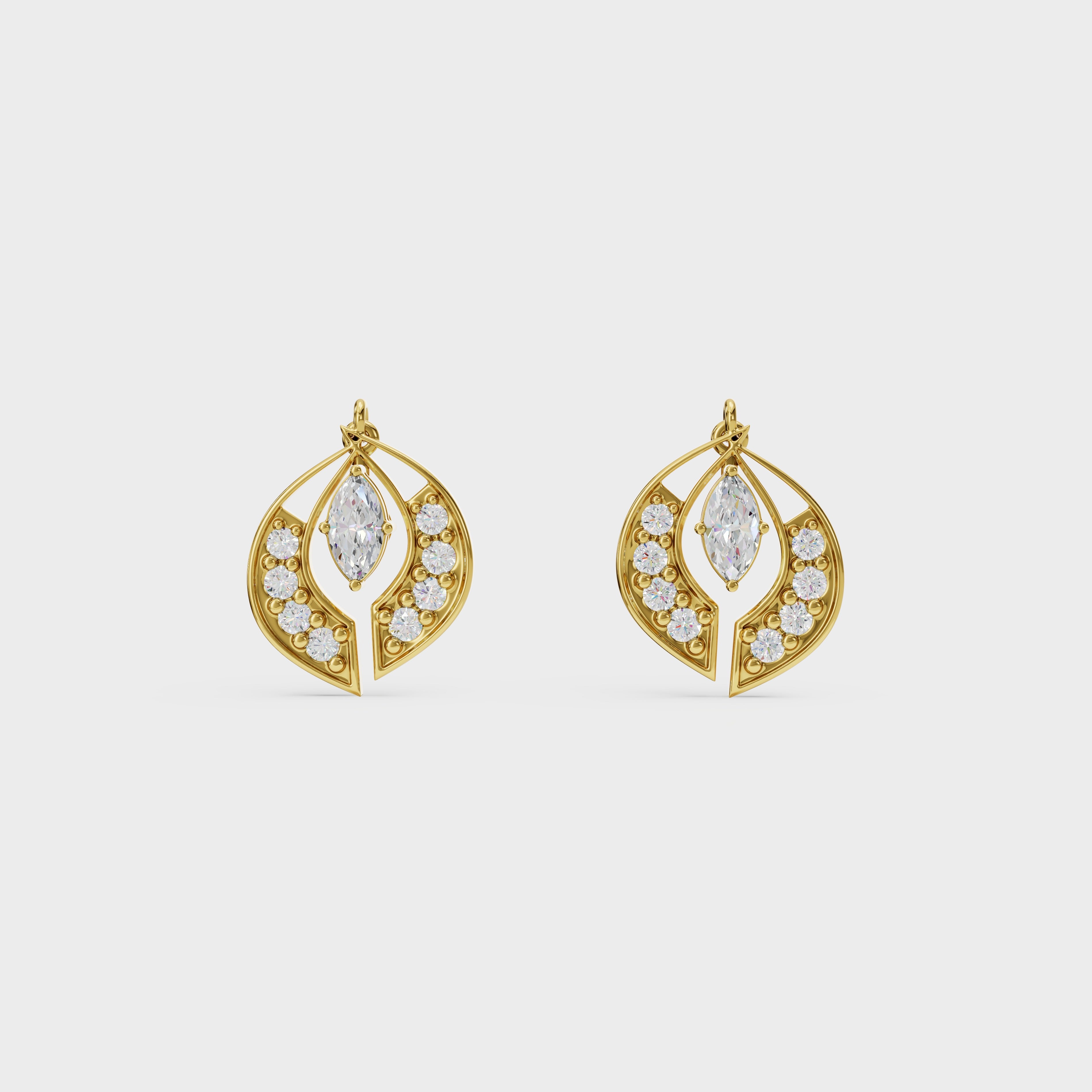 Marquise Cut 2 in 1 Stud And Drops