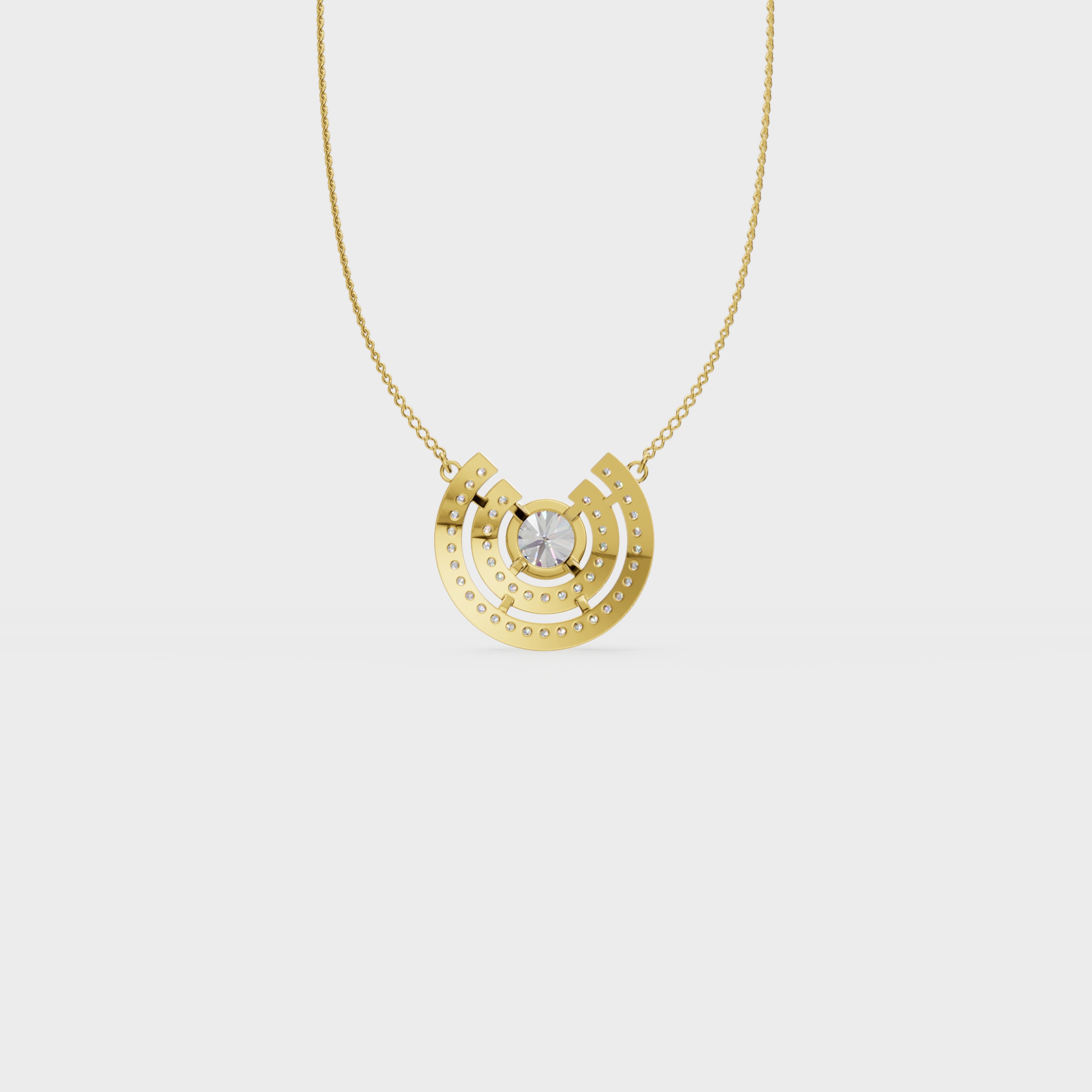 Good luck horseshoe Shape diamond pendant