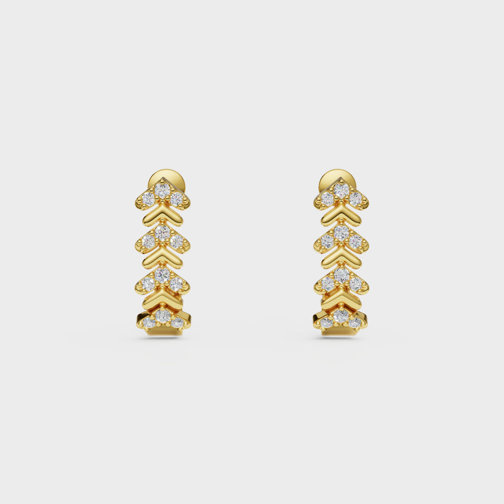 V-Sparkle diamond Hoops