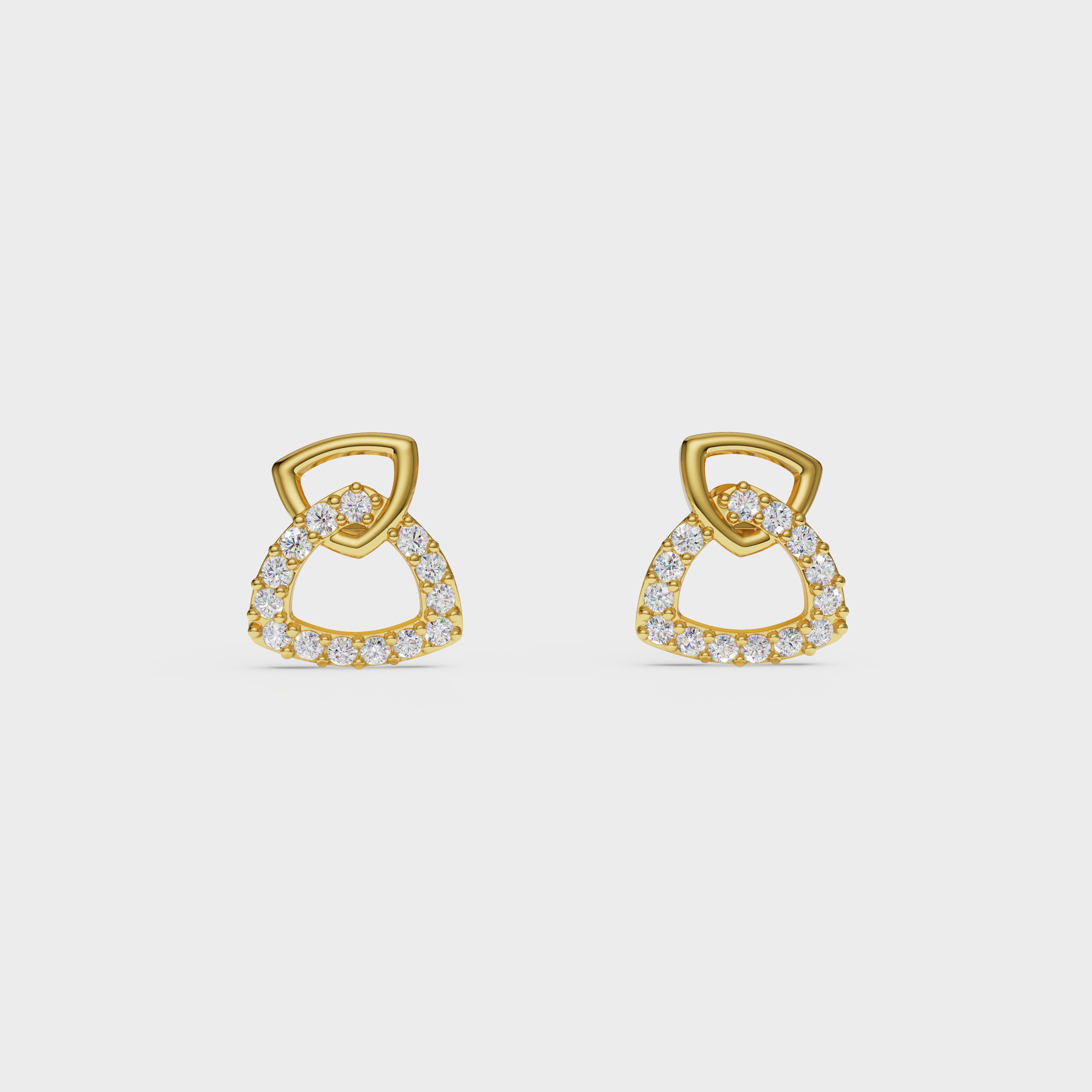 Dual Halo Diamond stud Earrings