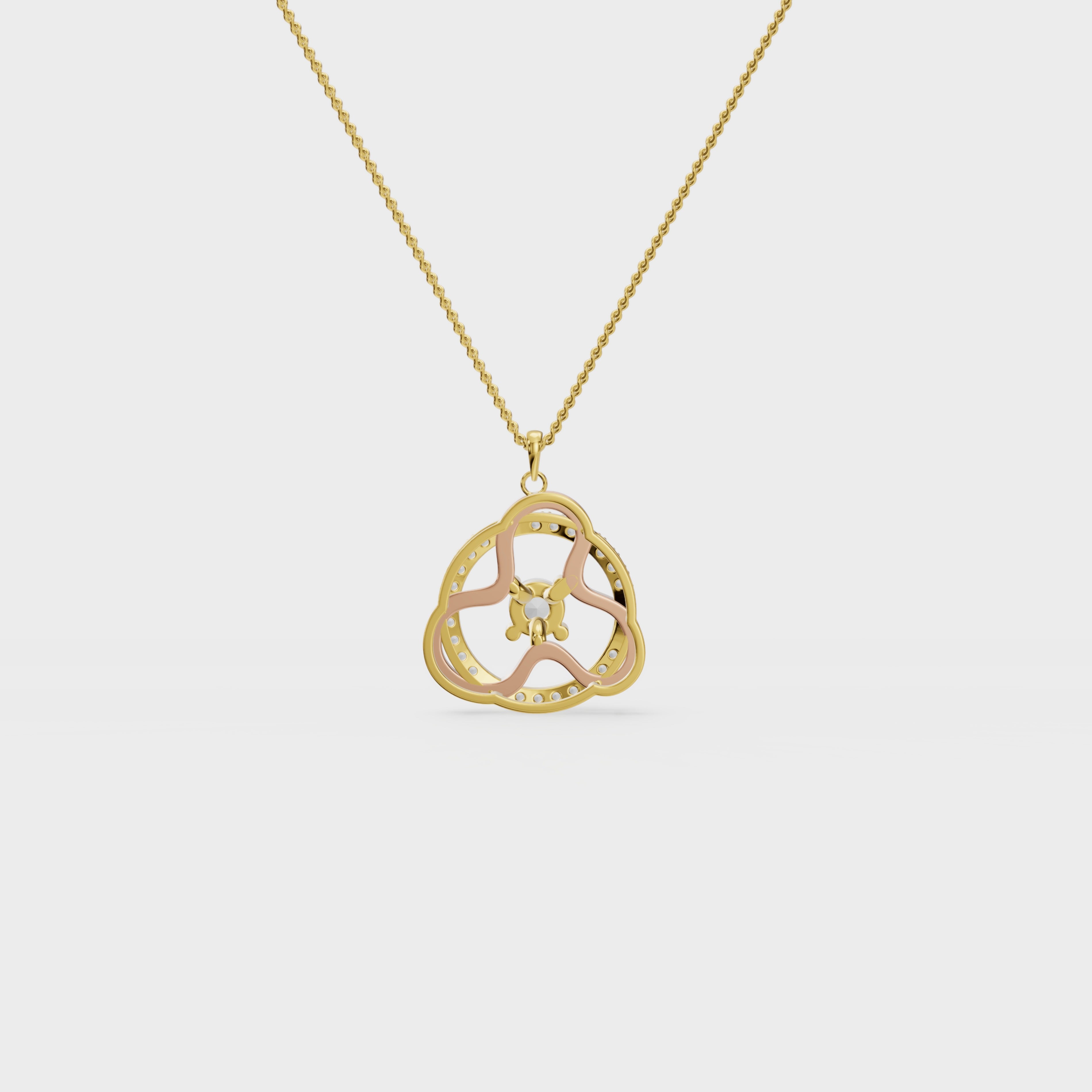 Trefoil Round Diamond Pendant