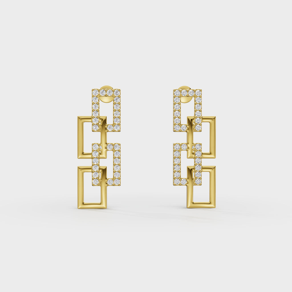 Link Diamond Drop Earrings