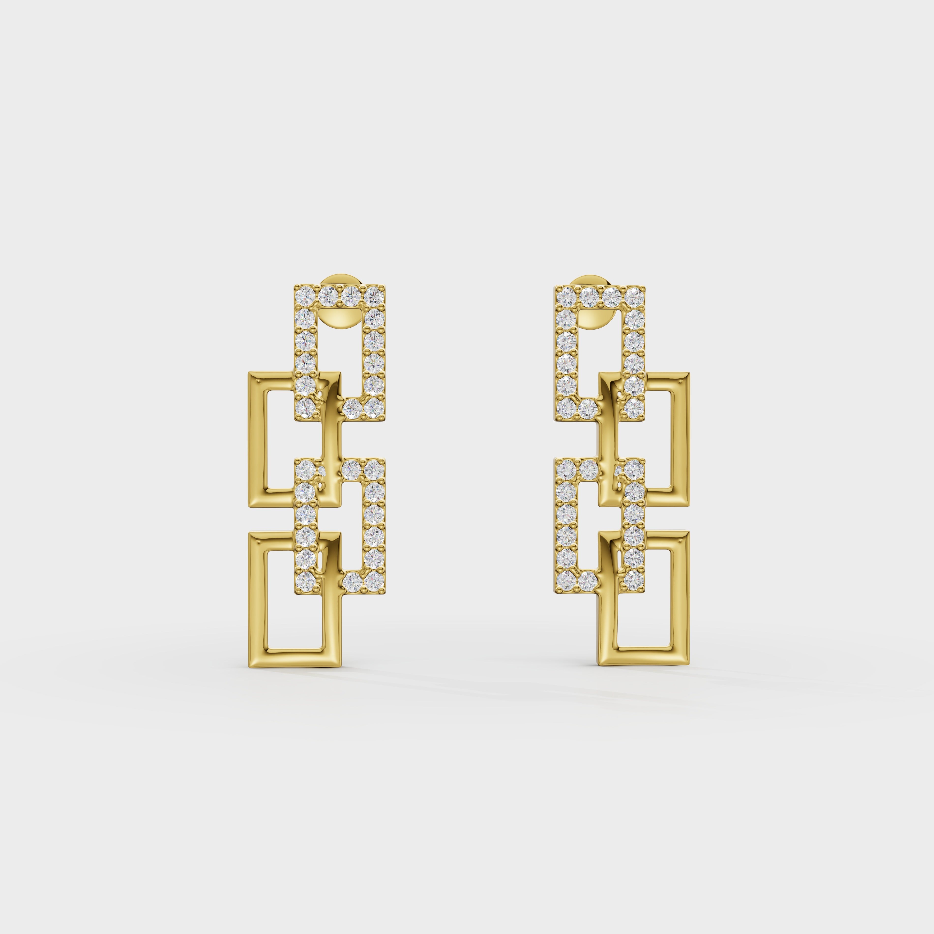 Link Diamond Drop Earrings