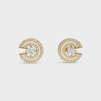 Spiral Sparkle Diamond Stud Earring