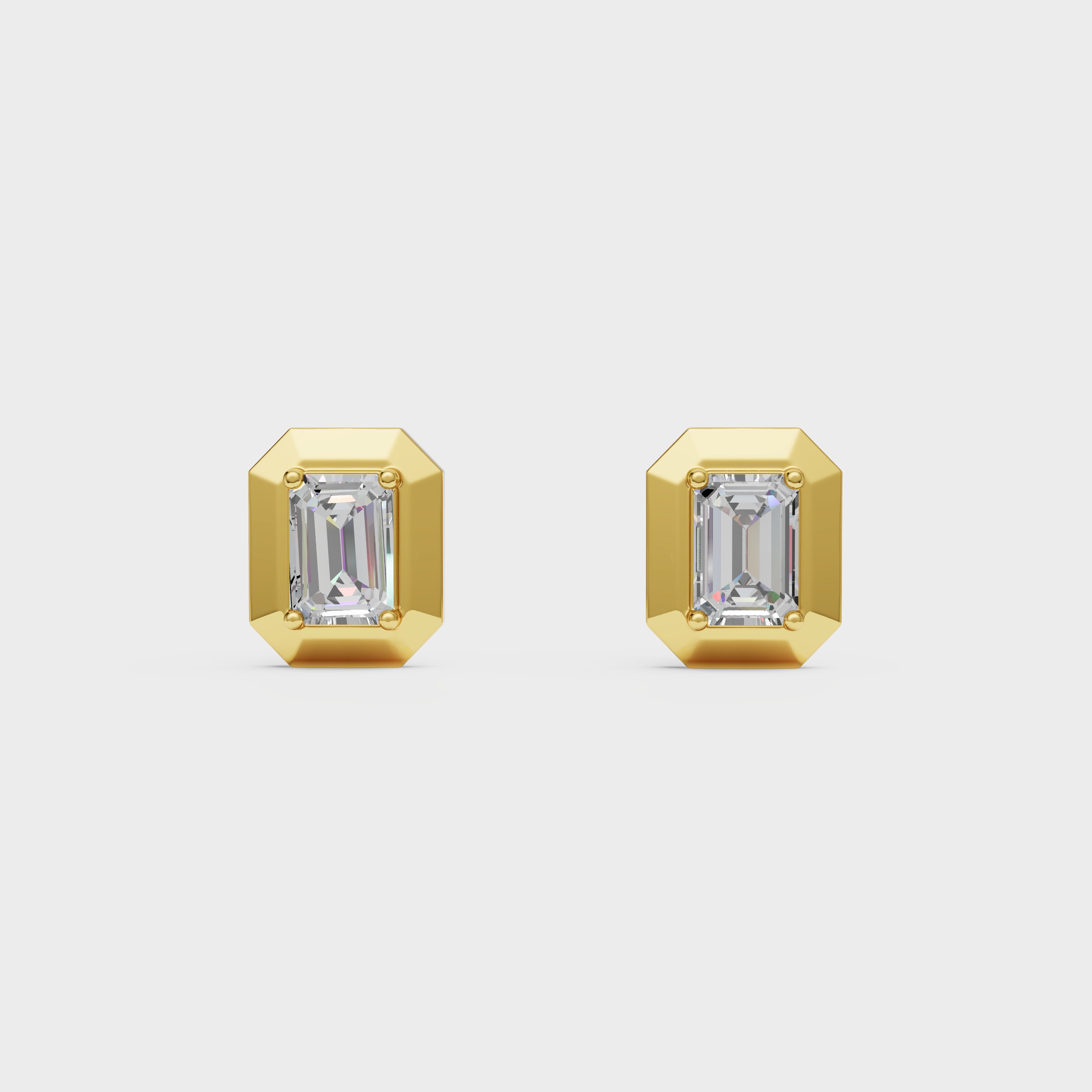 Emerald Edge Diamond Studs