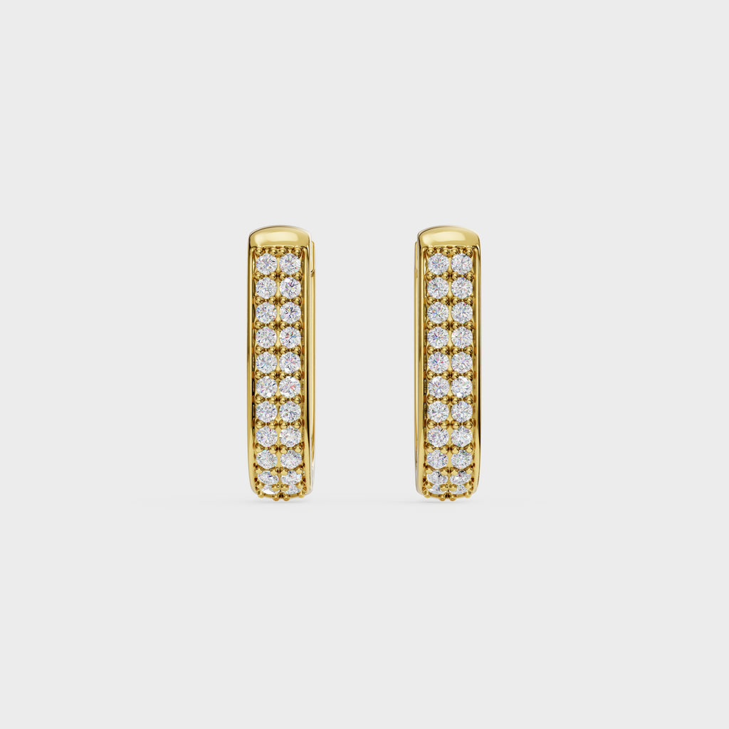 Round Diamond Huggie Hoops