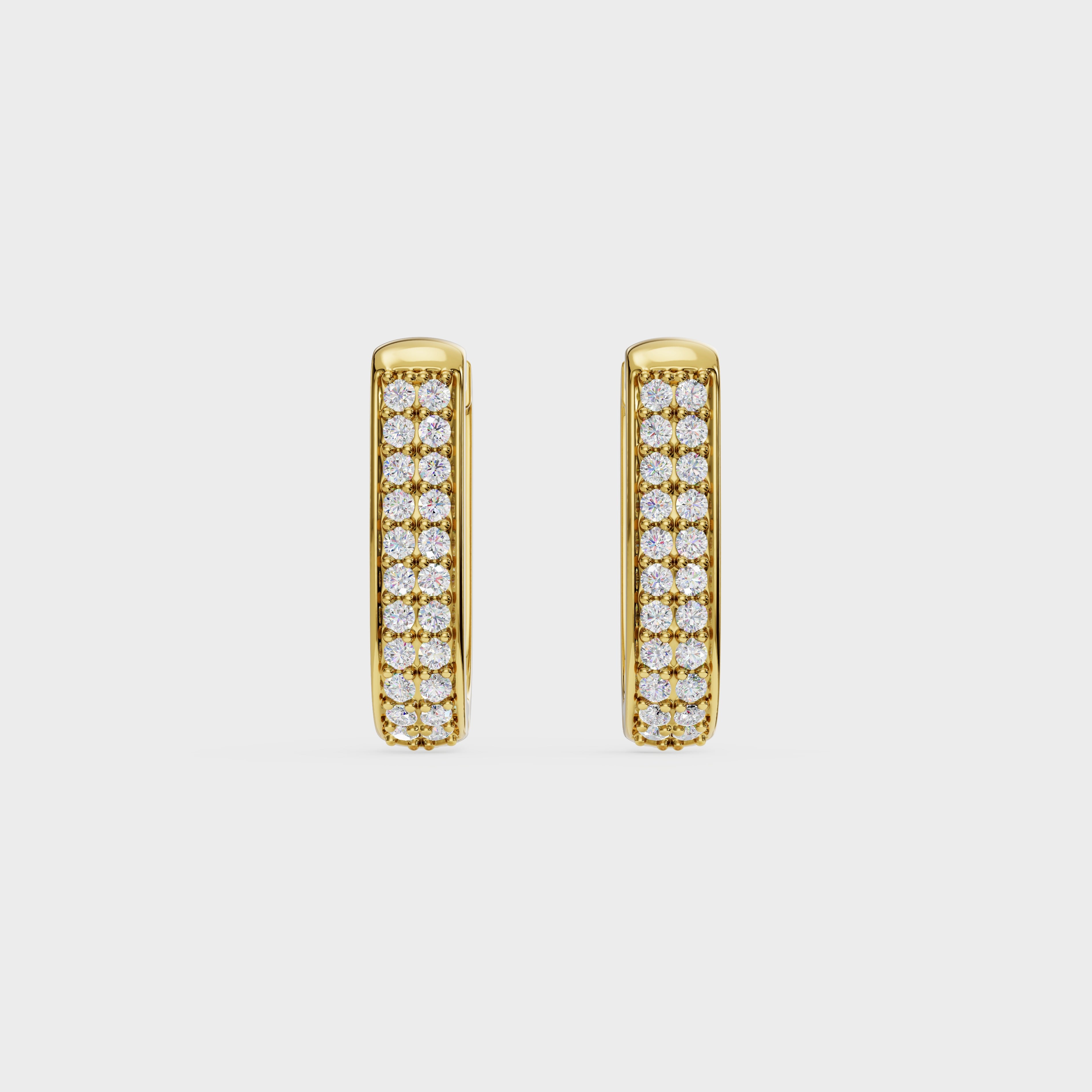 Round Diamond Huggie Hoops