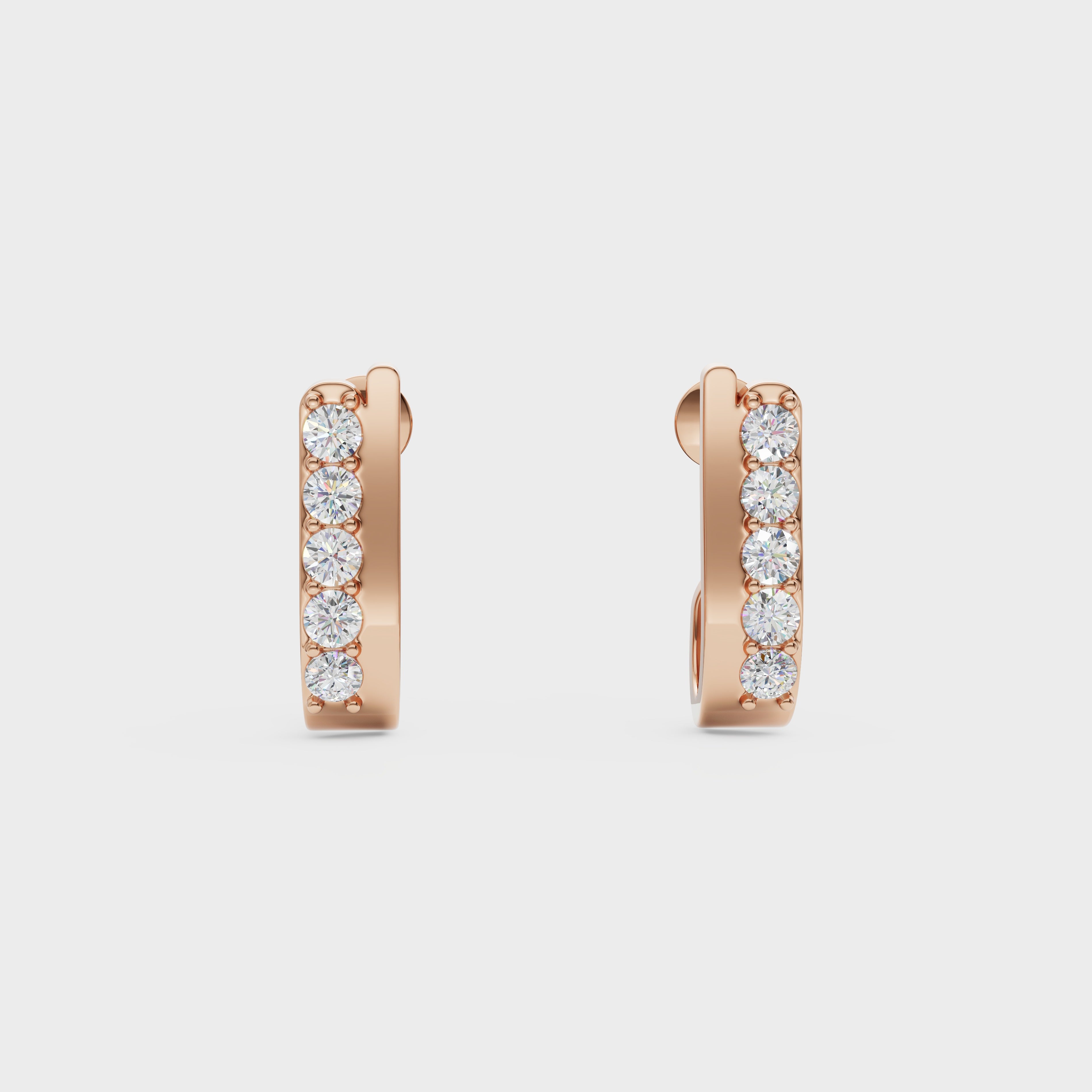Sleek Diamond J-Hoops