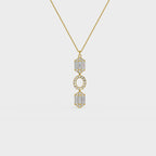 Art Deco Baguette and Round Diamond Pendant