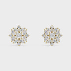 Floral Diamond Stud Earrings