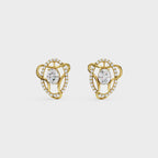 Diamond Swirl Halo Earrings