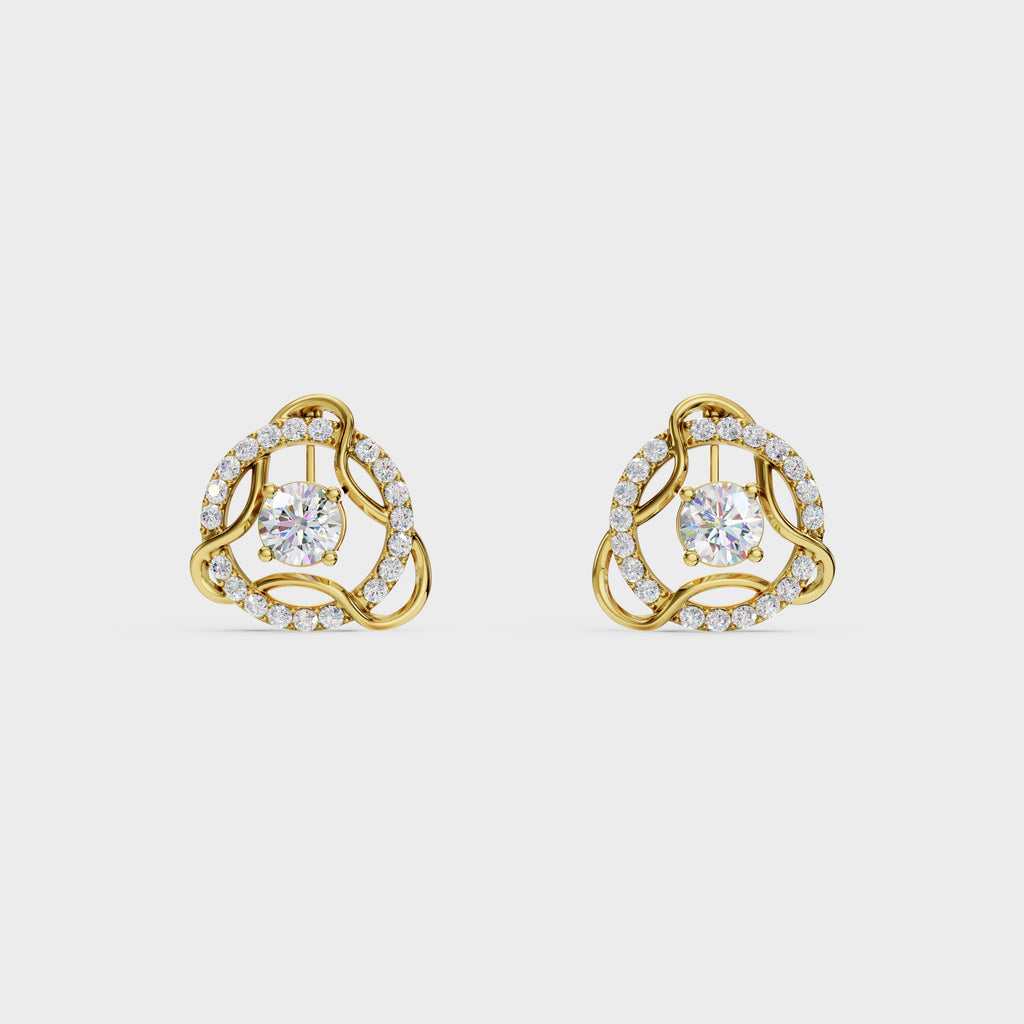 Modern Diamond 2 in 1 Earrings