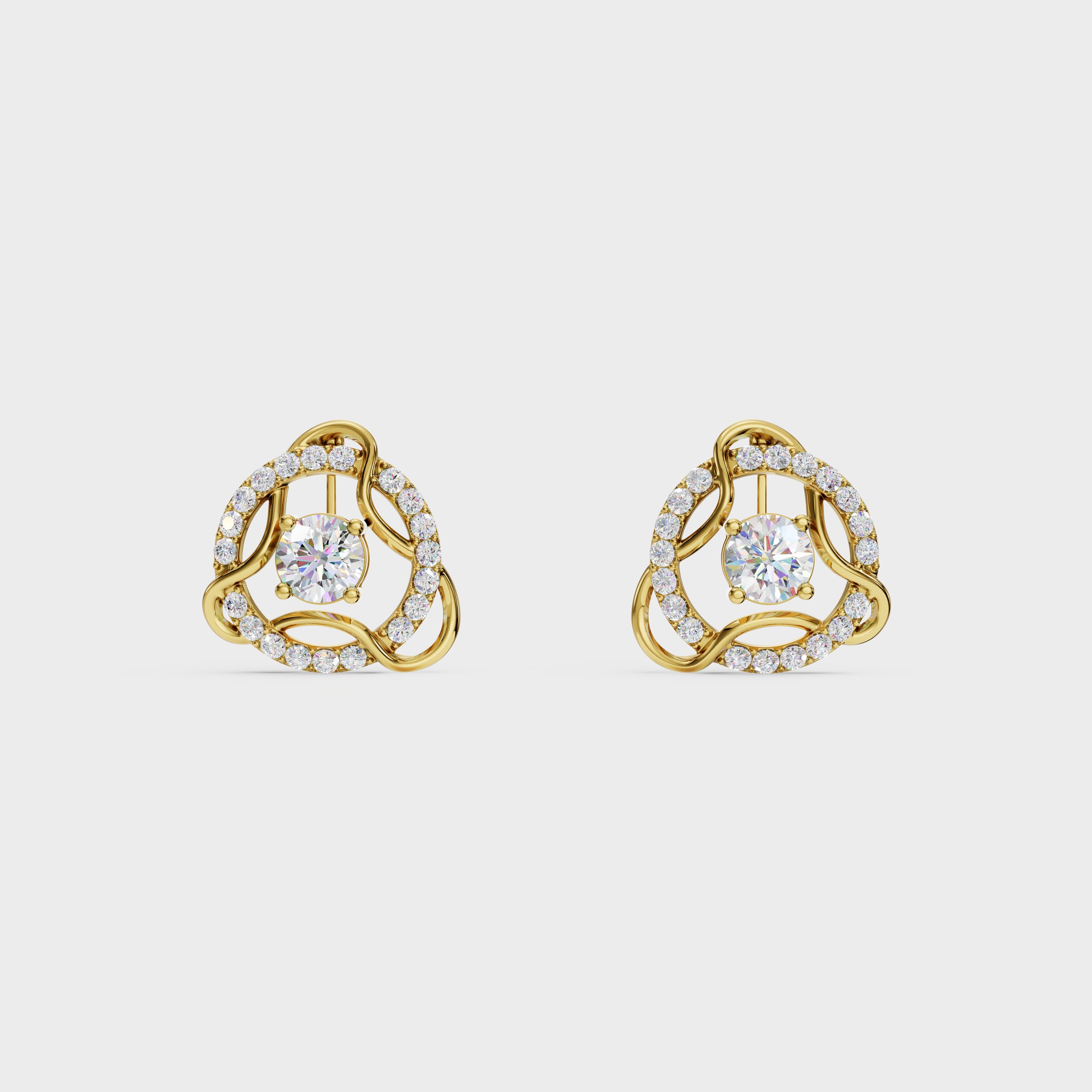 Modern Diamond 2 in 1 Earrings