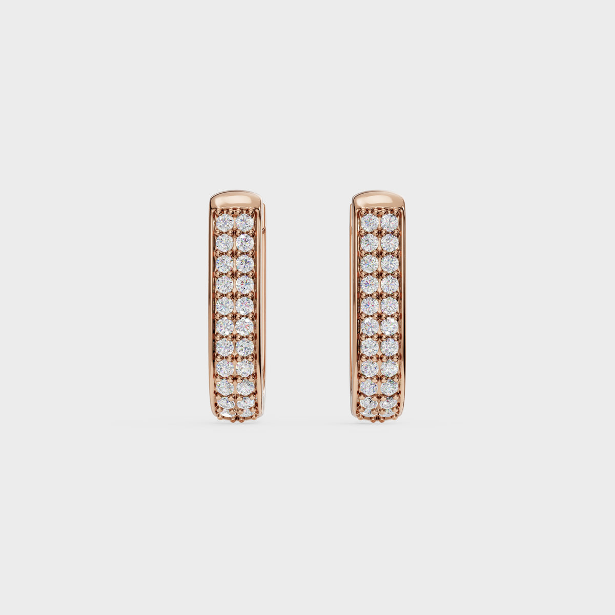 Round Diamond Huggie Hoops