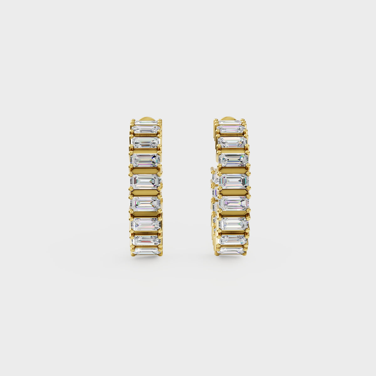 Asymmetrical Radiance Diamond Hoops Earrings