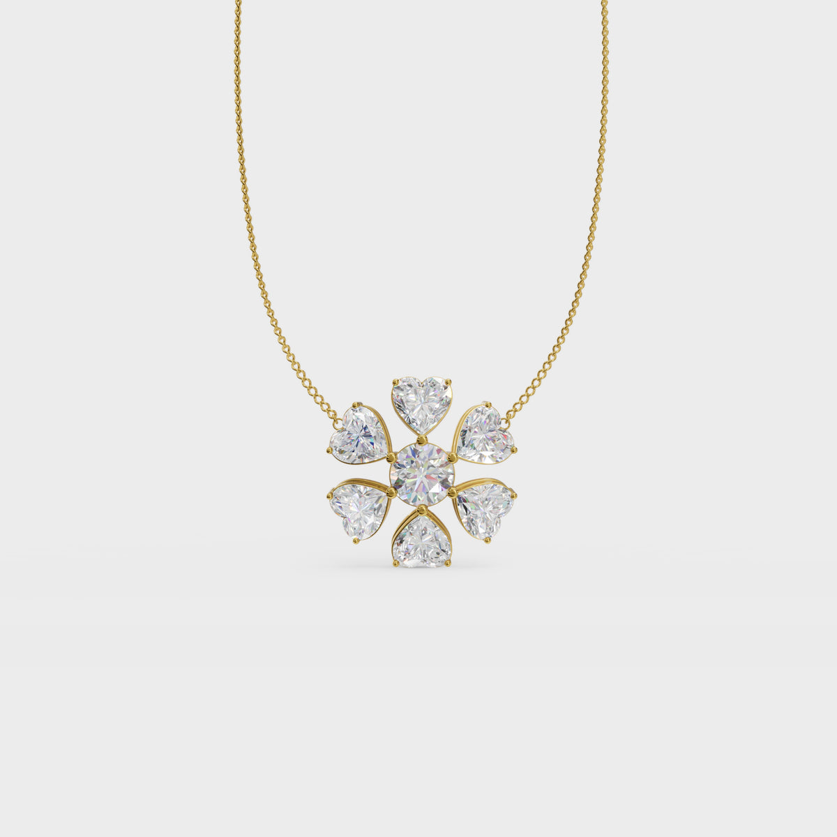 Heart blossom cluster pendant