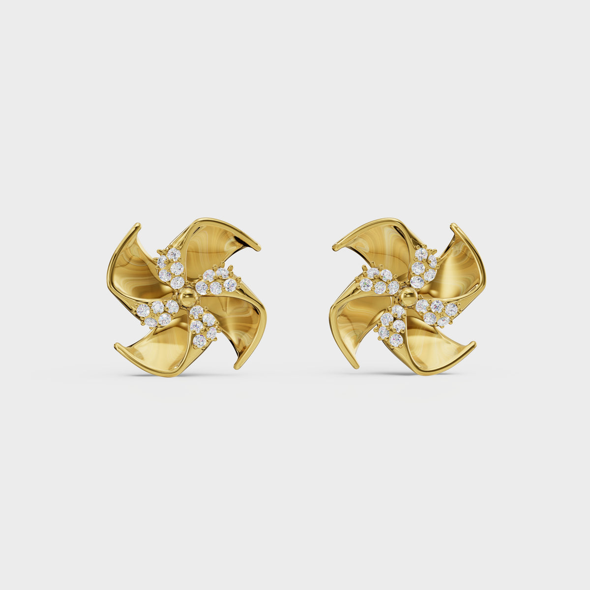 Whirlwind diamond Stud Earrings