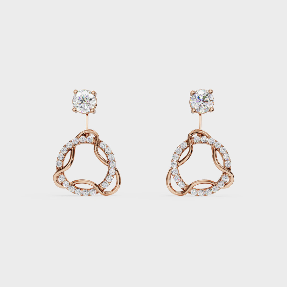 Luxury Modern Diamond Dual-Wear Earrings