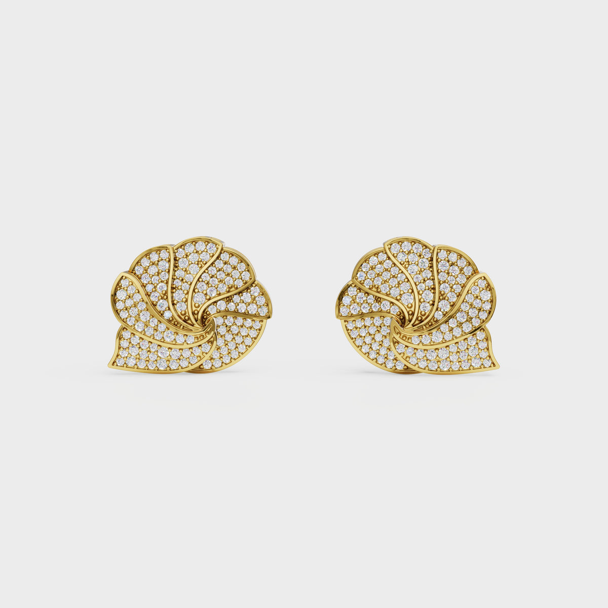 Shell inspired Diamond Ear Tops