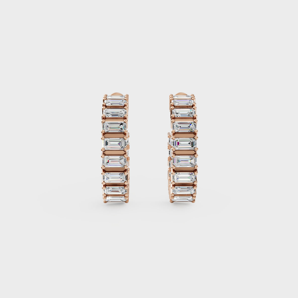 Asymmetrical Radiance Diamond Hoops Earrings