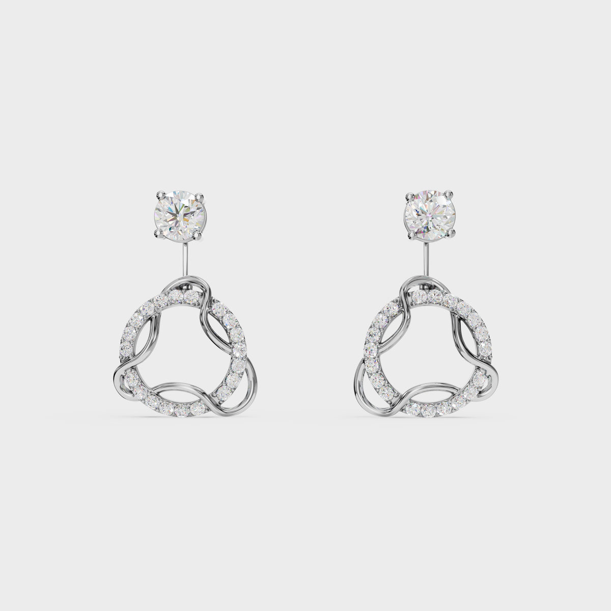 Luxury Modern Diamond Dual-Wear Earrings