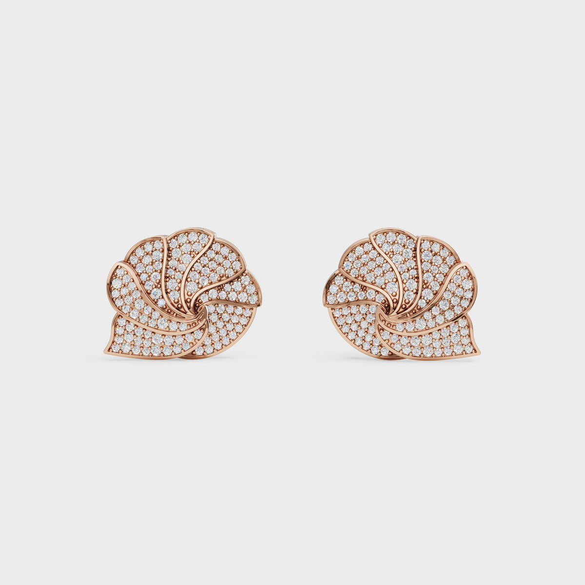 Shell inspired Diamond Ear Tops