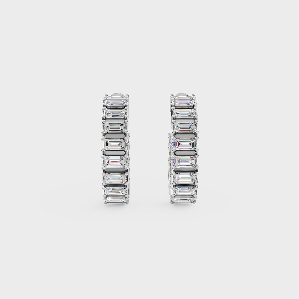 Asymmetrical Radiance Diamond Hoops Earrings