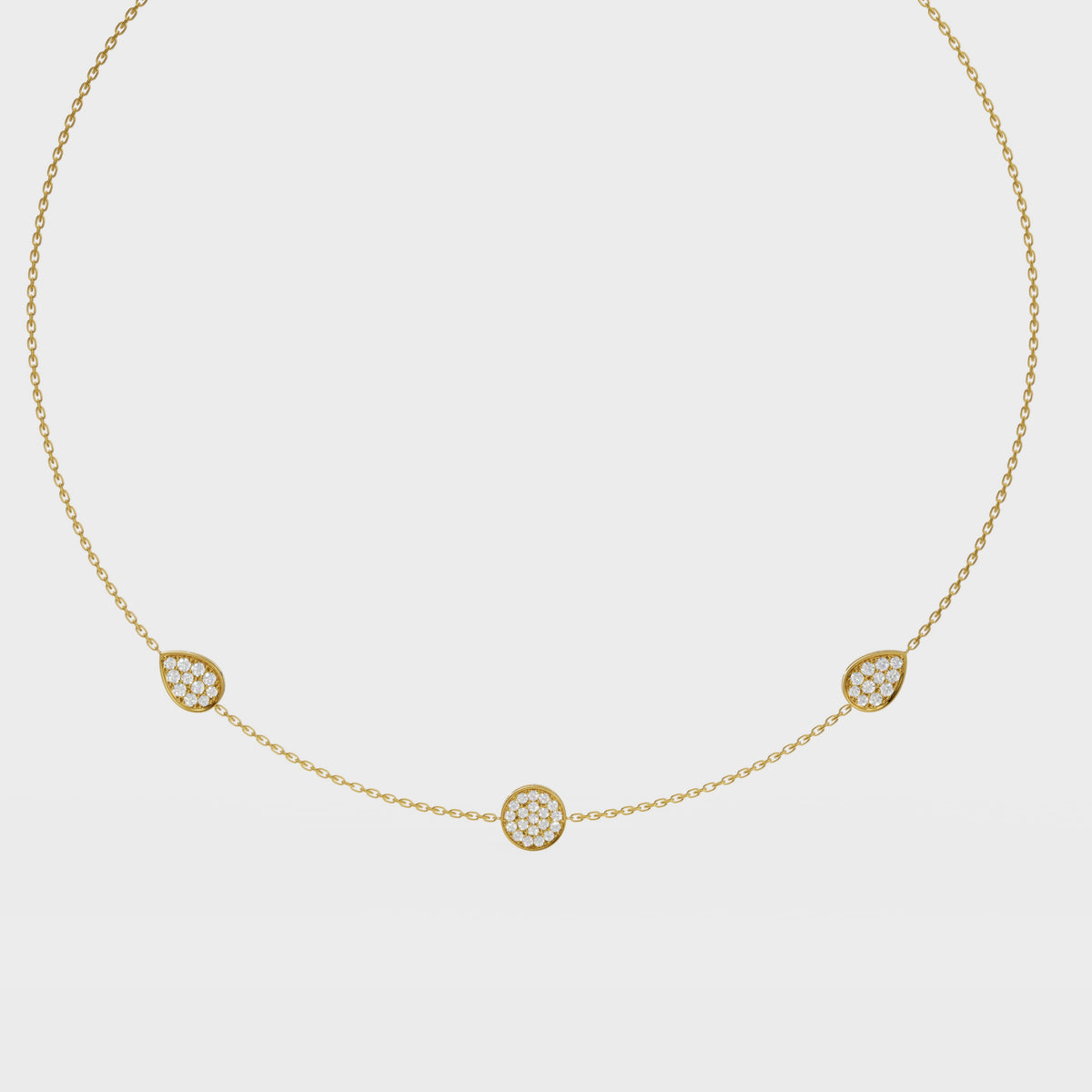 Bezel Round And Pear Charm