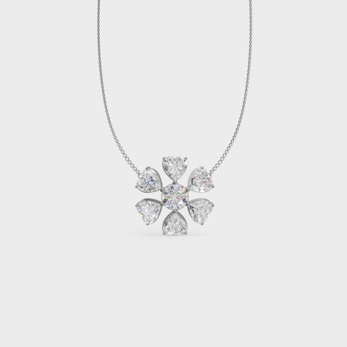 Heart blossom cluster pendant