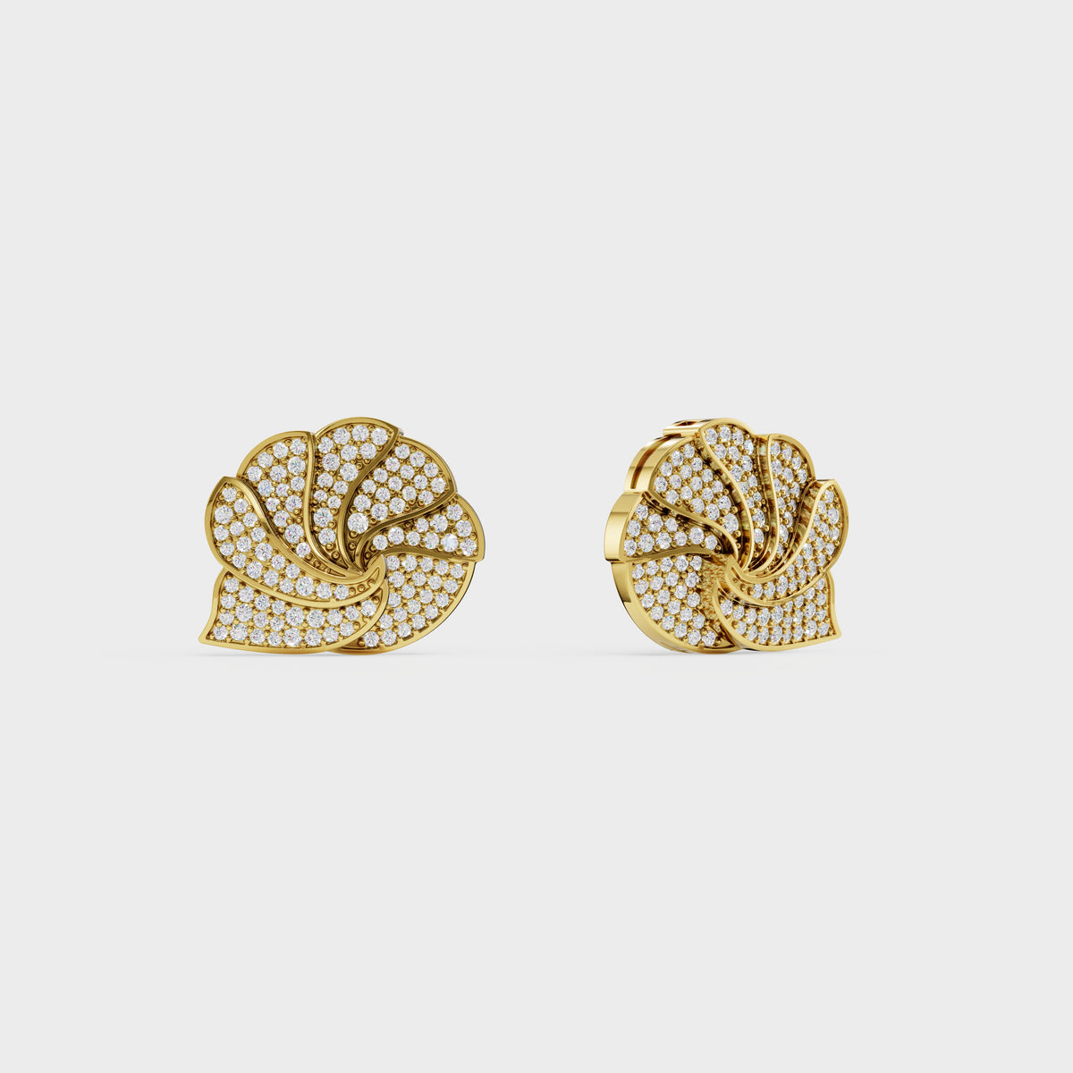Shell inspired Diamond Ear Tops