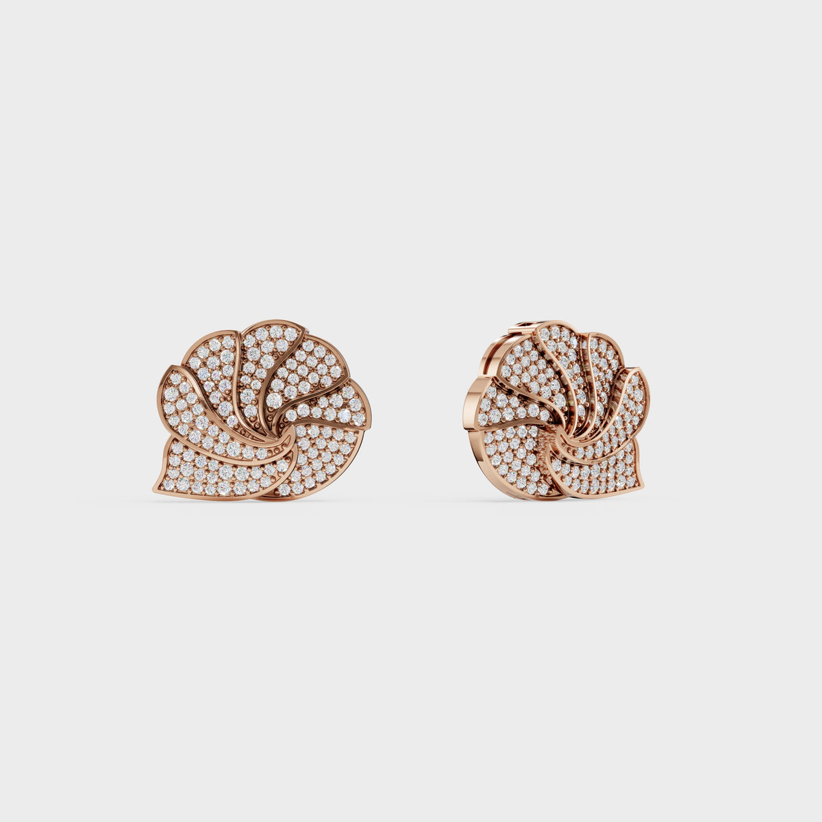 Shell inspired Diamond Ear Tops