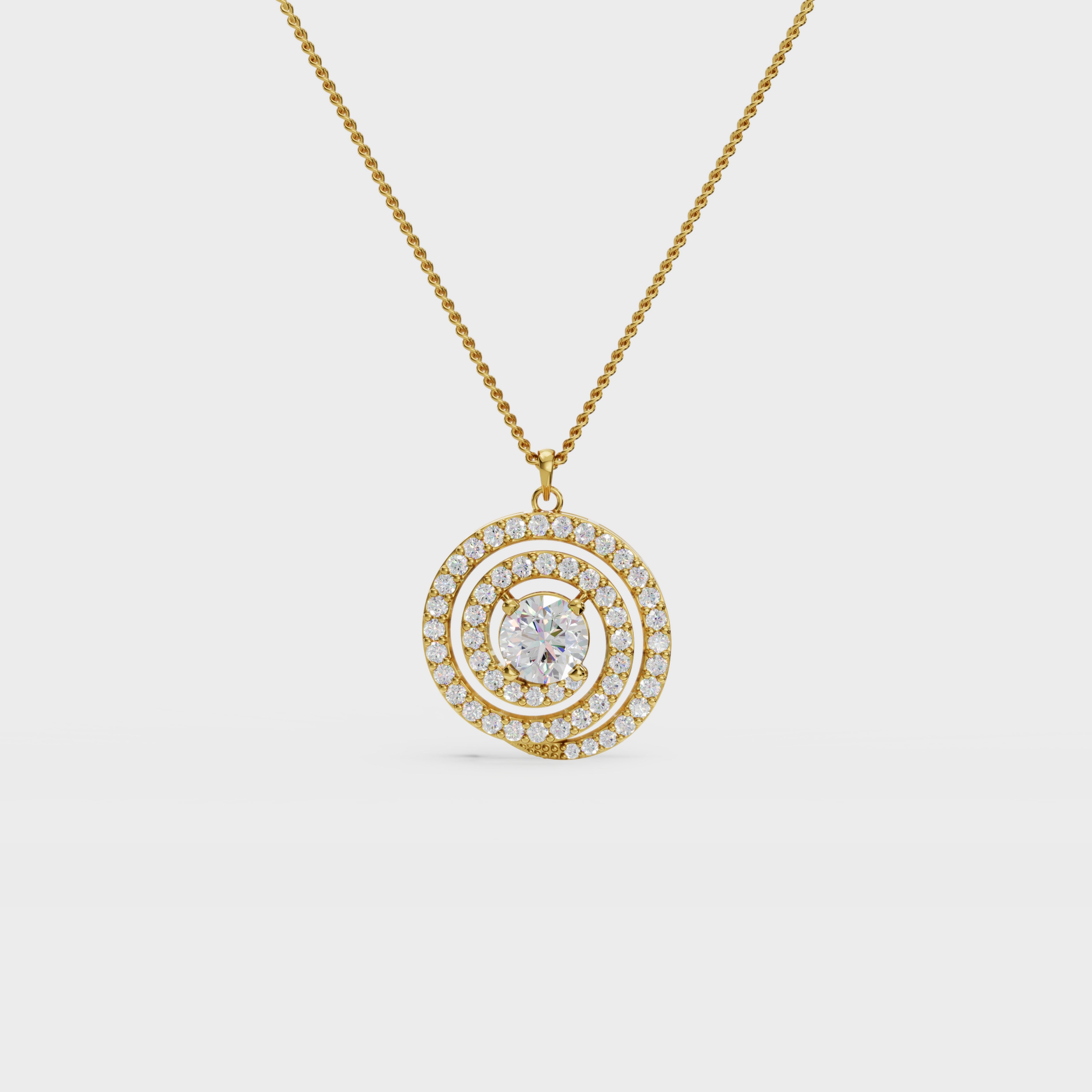 1ct infinity circles diamond pendant