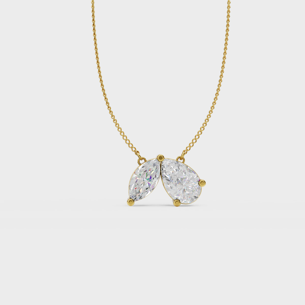 Butterfly Wing Pear & Marquise Cut Pendant