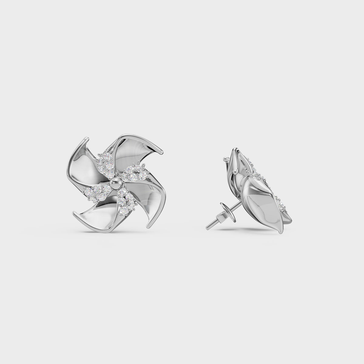 Whirlwind diamond Stud Earrings