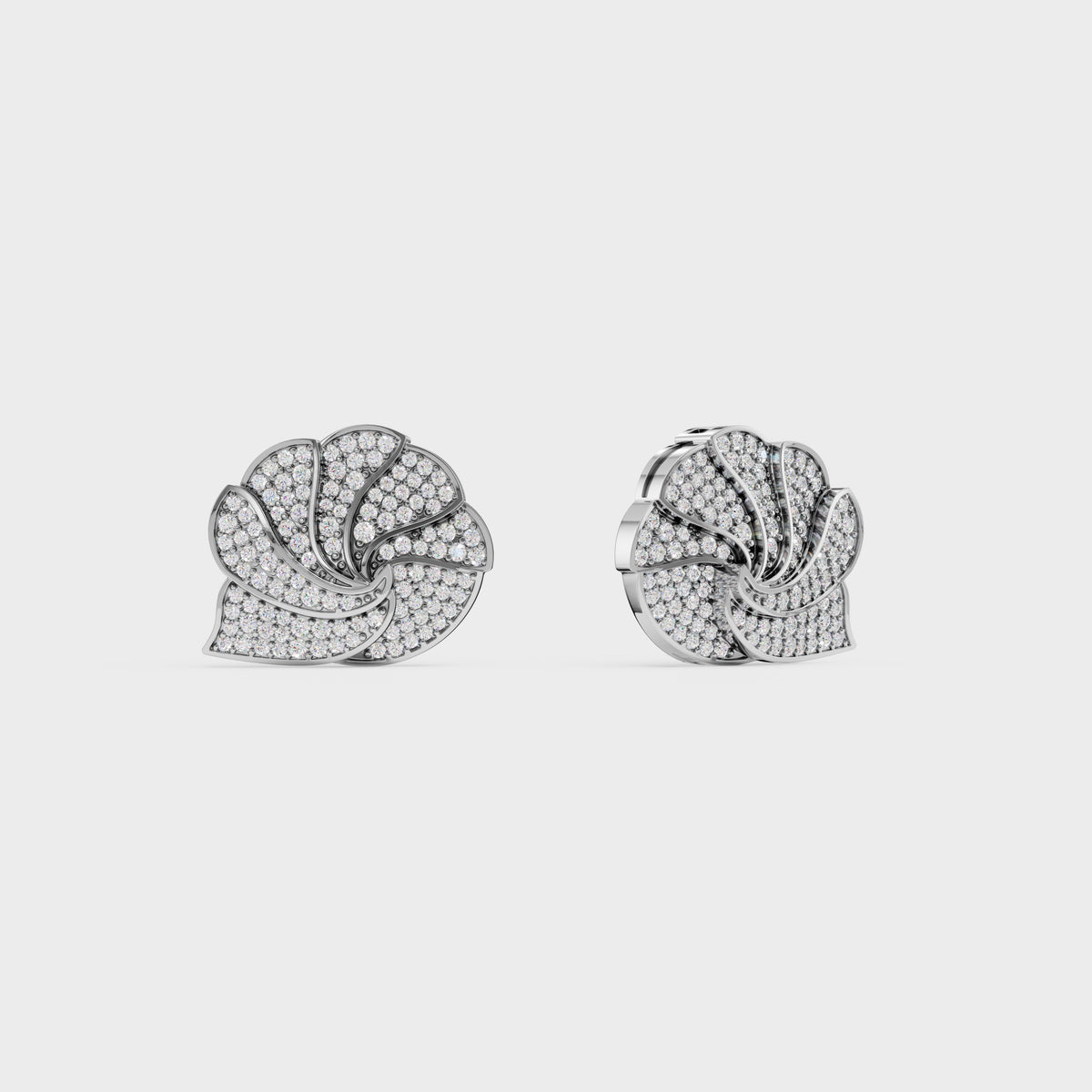 Shell inspired Diamond Ear Tops
