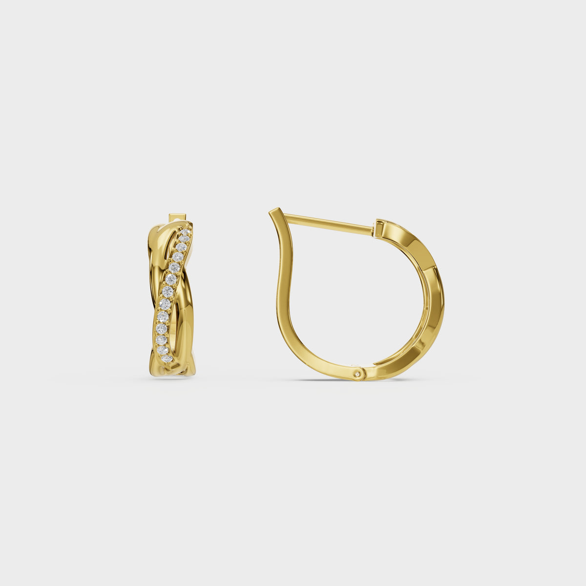 Twist of Sparkle Diamond Hoop Earrings