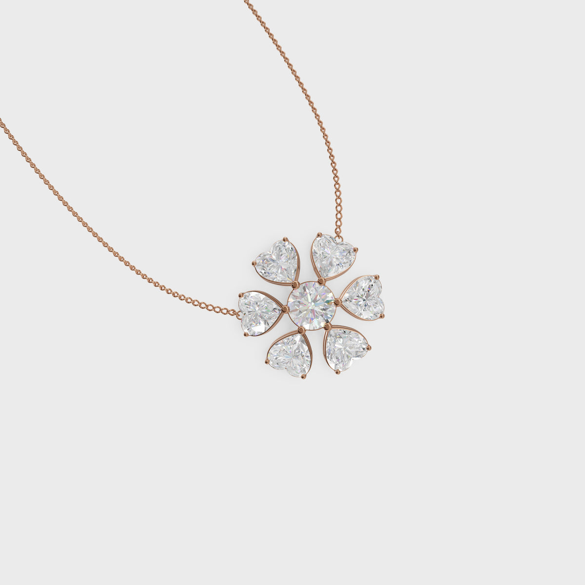 Heart blossom cluster pendant