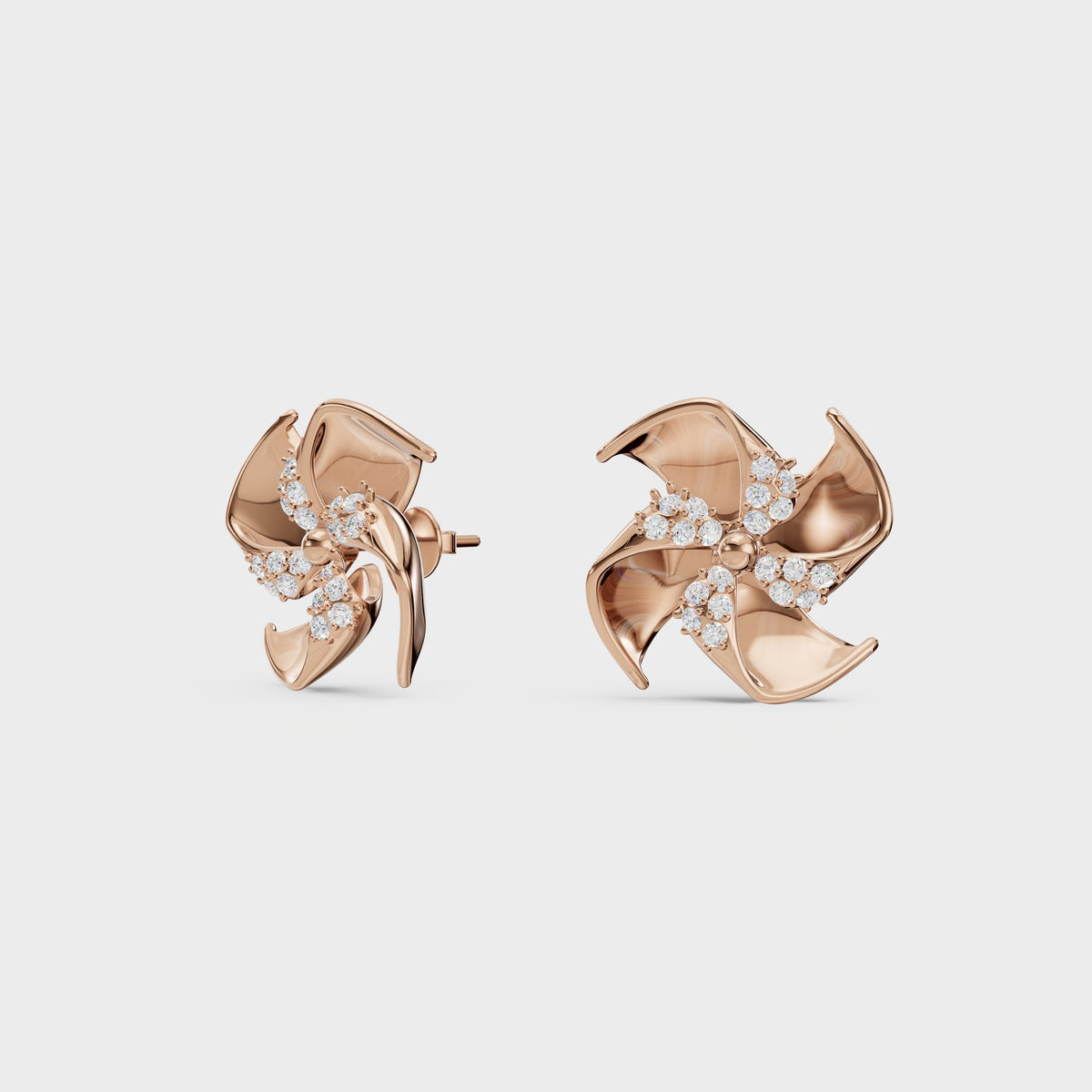 Whirlwind diamond Stud Earrings